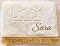 Tapis blanc avec prénom personnalisé