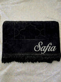 Tapis noir full black avec prénom personnalisé
