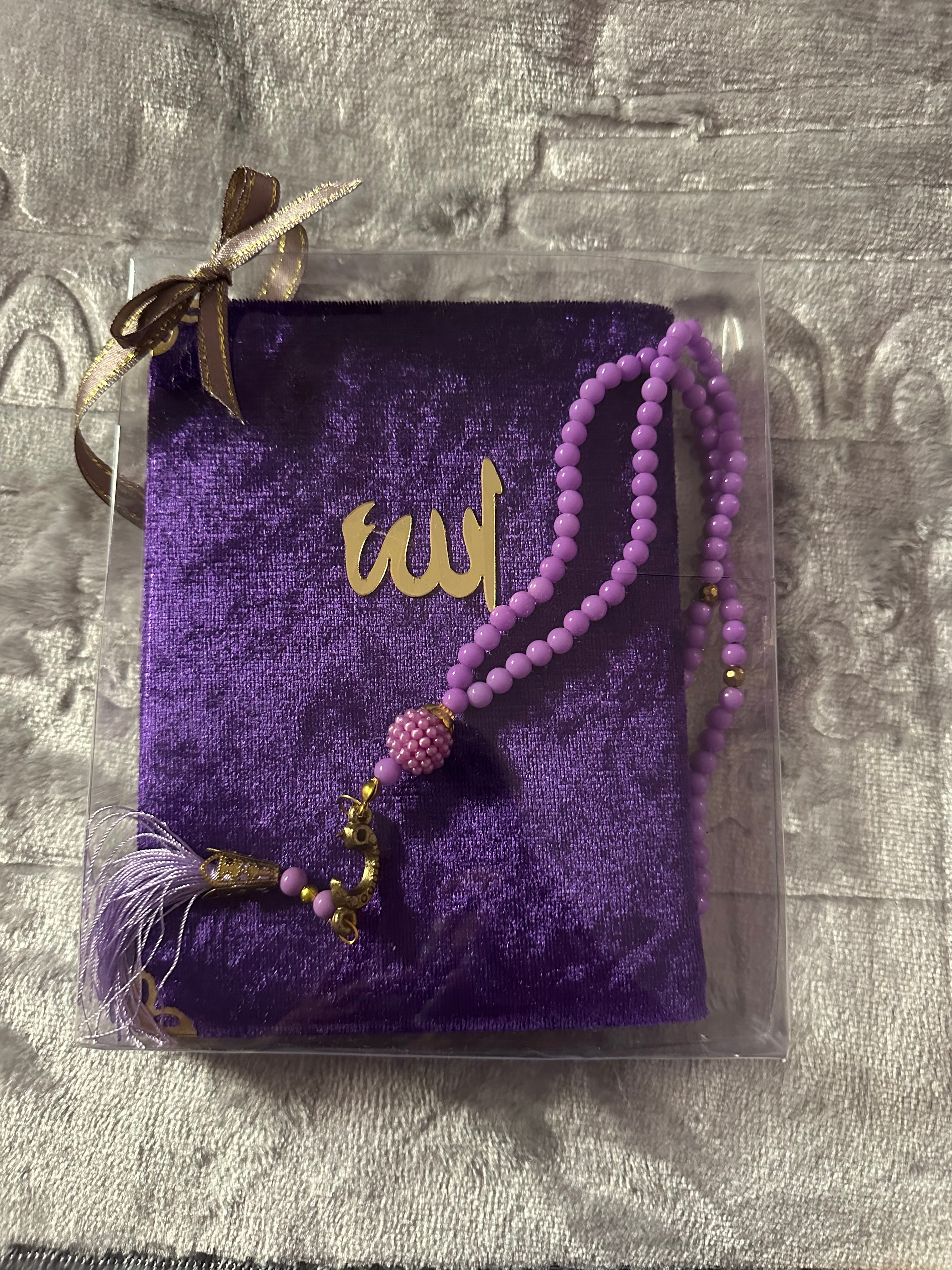 Mini Coran & Tasbih – Violet